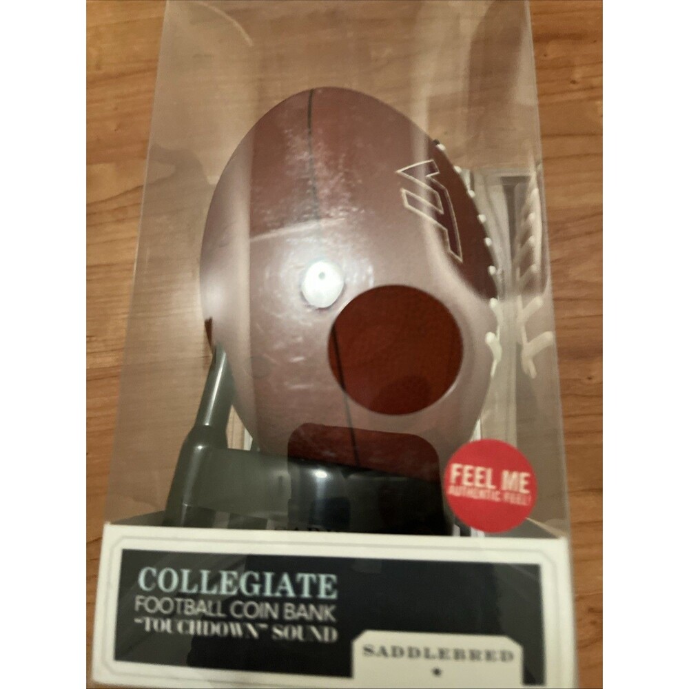 Football Coin Piggy Bank Authentic Feel "Touchdown Sound" Virginia Tech Hokies - Picture 13 of 16